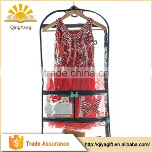 Custom Dustproof Transparent Pvc Garment Bags for Gowns With Pockets thumbnail-1