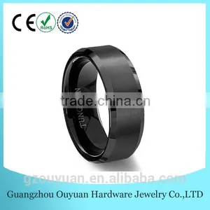 Factory New Men's Classic Black Tungsten Ring, Ouyuan Jewelry Best Selling Classic Black Tungsten Ring thumbnail-1