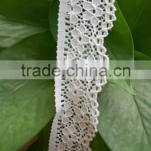 Best Price African French George White Lace Trimming, Polyester Elastic Fashion Trim Lace For Dresses thumbnail-2