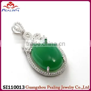 2014 Fashion Wholesale Chrysoprase 925 Silver Pendant thumbnail-1