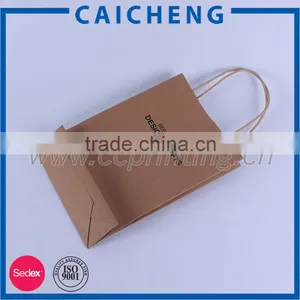 Recycled Kraft Brown Paper Bag With Custom Logo Print thumbnail-2