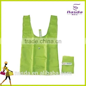 Green Color Non Woven Bag Promotional With Logo,high Quality T-shirt Shopping Bag Foldable,nylon Foldable Tote Bag With Zipper thumbnail-1
