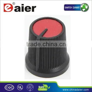Guitar Red Cap Plastic Knurled Knob 6mm Shaft thumbnail-1