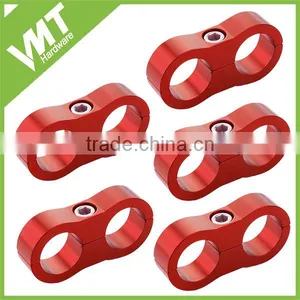 VMT Racing Aluminum AN10 Billet Dual 2 Ways Cable or Hose Separators Red thumbnail-2