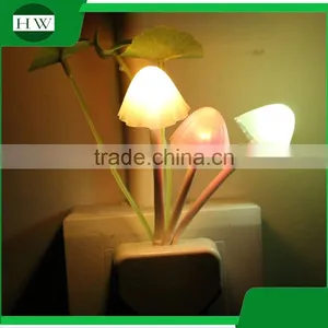 Children Plastic Mini Mushroom Electric Plug Socket Led Sensor Day Night Lamp Light thumbnail-1