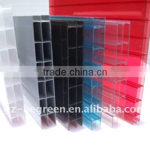 Polycarbonate Twin-wall Hollow Plastic Sheet,PC Sunrise Sheet, PC Hollow Sheet thumbnail-1