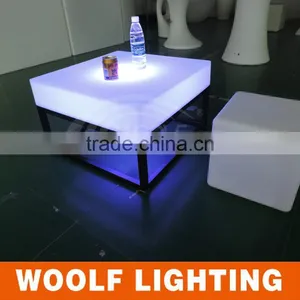 Super Modern Design Hotel Leisure Time LED Colourful Glorious Square Coffee Table Tea Table thumbnail-4
