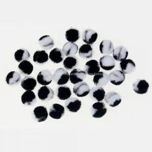 Mini Black N White Acrylic Pompom Ball thumbnail-1