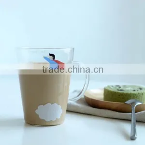 Coffee Glass Mug With Handle Tea Glass Mug With Printing thumbnail-1