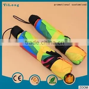 2016 High Quality Customzed Rainbow Umbrella Folding,Custom Cheap Folding Umbrella Mini 3 Fold 10 Panels Rainbow Umbrella thumbnail-1