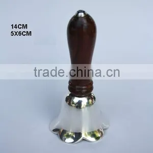 Wooden Handle Brass Bell With Silver Plating thumbnail-1