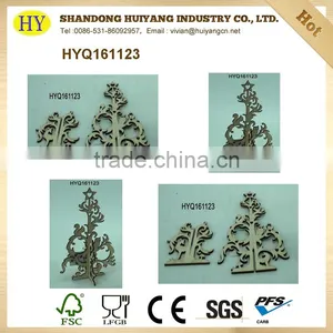 Handmade Wholesale Laser Cut Christmas Ornaments Wooden Tree thumbnail-1