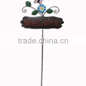 YS11669 Beautiful Butterfly Garden Stakes Wholesale With Welcome Sign thumbnail-1