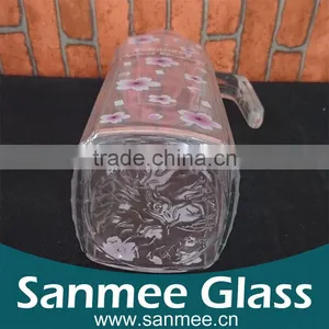 New Arrival Flower Printed Glass Water Jug Set thumbnail-3