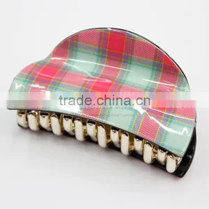 Summer Strip Print Hair Claw thumbnail-2