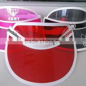 Custom High Quality Cheap Colorful PVC Sun Visor Dongguan Factory thumbnail-1