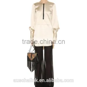 2016 Hot Sale Silk Satin Blouse Fashion Designs OEM Service thumbnail-3