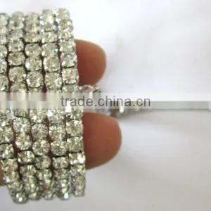 CZ SPIRAL HANDCOVER GYPSY Slave BRACELET RING Silver Tone thumbnail-4