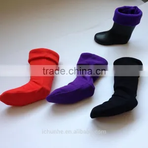 High Quality Winter Fleece Rain Boot Socks With Knit Cuff thumbnail-4