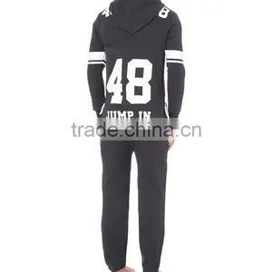 PA0046A Wholesale Cheap Black Printed Men's Jumpsuits With Hoodie thumbnail-2