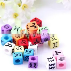 Zodiac Sign Acrylic Loose Beads Zodiac Symbol Acrylic Beads DIY Zodiac Beads Jewelry Accessories thumbnail-1