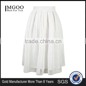 Latest Fashion 2016 Ball Gown Summer Skirt Airtex Prom Midi Skirt White Mesh Skirts Wholesale thumbnail-1