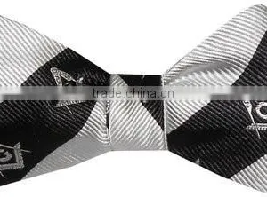 Masonic Compass Black White Bow Tie thumbnail-1