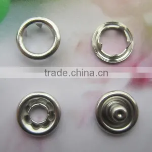 Enviromental-friendly Baby Jumpsuit Brass 4 Part Nickel Color Ring Style Prong Snap Button 9.5mm thumbnail-1