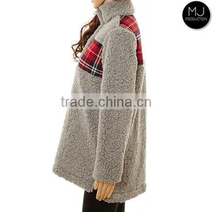 Wholesale Quarter Zip Jacket Oversized Sherpa Fleece Pullover thumbnail-3