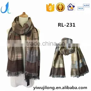 2017 Classic Plaid Pashmina Shawl Pashmina Scarf for Women Wholesale RL-231 thumbnail-1