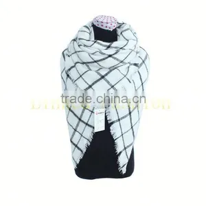 Spring Fall Winter Big Grid 100% Acrylic Blanket Shawl Scarf thumbnail-1