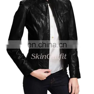 Fashion Fitted Leather Jackets for Women thumbnail-1