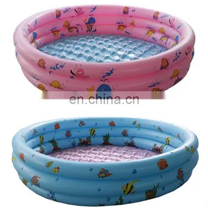 PVC Inflatable Round 3-Ring Fish Printed Baby Bath Pool thumbnail-4