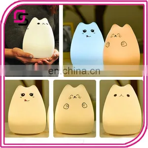 Hot Selling Fashion Super Cute Cat Night Lamp Carton Night Light Silicone Remote Timer Cute Cat Lamp thumbnail-1