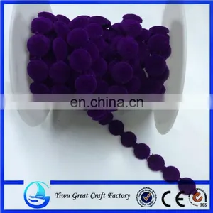 Fashion New Flocking Cotton Round Wire Bead Clothing Water Adornment Bead Chain thumbnail-1