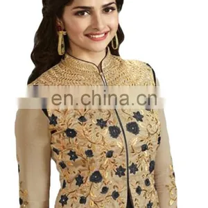 2017 Women's Stylish Party Wear Semi-Stitched Salwar Kameez + Koti Dress Material thumbnail-2
