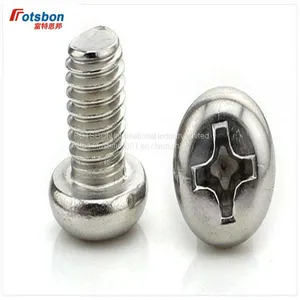 M3-M10 Cross Recessed Raised Counter Pan Head Screw Flat Tail Screws Phillip Plaine Inox Puntas Rvs Vis Inoxydable DIN7985 ISO7045 thumbnail-1