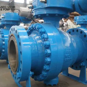 API6D Cast Steel Body WCB or CF8 Flange Trunnion Ball Valve thumbnail-1
