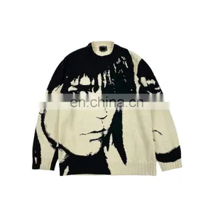 DiZNEW Wholesale Mens Jacquard Acrylic Cotton Knit Sweater Custom thumbnail-1