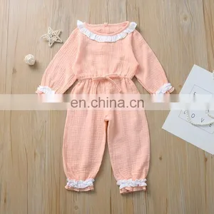 Infants & Toddler Clothes Romper Baby Girls Playsuit Spring Ruffle Linen Onesie thumbnail-6