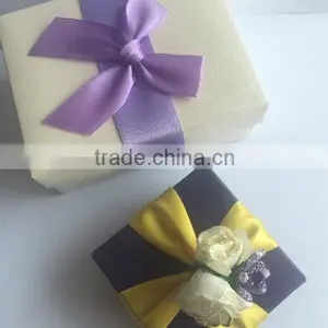 Paper Cardboard Square Ring Necklace Earring Jewelry Gift Boxes Display Case thumbnail-6