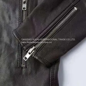 2021 New Fashion Classic Men's Washed Genuine Sheepskin Leather Jacket thumbnail-2