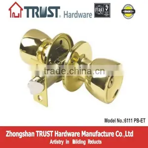 ANSI Grade 3 Tubular Adjustable Latch Entry Door Knob Lock thumbnail-1