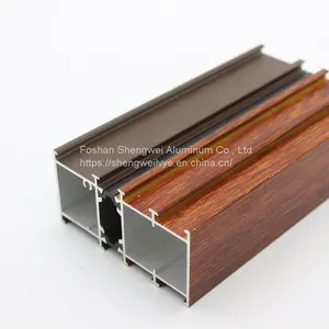 Wooden Grain Aluminum Profiles for Windows Aluminum Double Glazed Window thumbnail-3