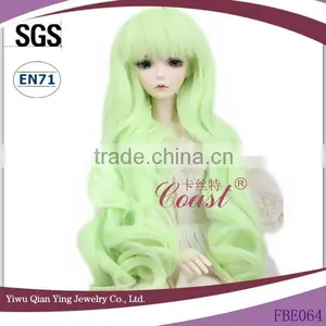 Fluorescence Green Long Big Wavy Synthetic Bjd Doll Wigs thumbnail-1