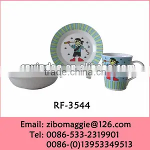 Professional Porcelain Set With Carton Design for 3pcs Porcelain Breakfast Set thumbnail-1