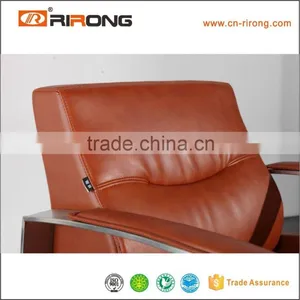 Modern Metal Armrest Design Italy Leather Office Sofa thumbnail-3