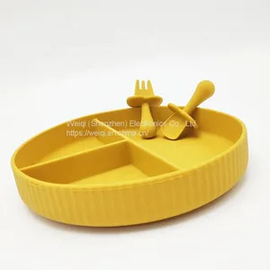 Silicone Baby Divided Plate Suction Feeding Plate Set thumbnail-2