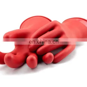 1 KV Long Low Voltage Class 0 Electric Worker Safety Hand Protection Latex Rubber Insulating Gloves thumbnail-1