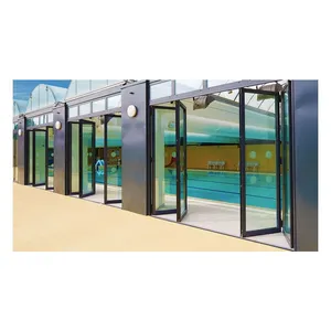 Customized Aluminum Clad Wood Bifolding Double Glazed Door thumbnail-2